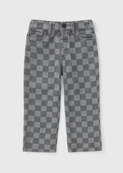 Boys Grey Checkerboard Jeans (1-7yrs) - 1 to 1 half years Image 1