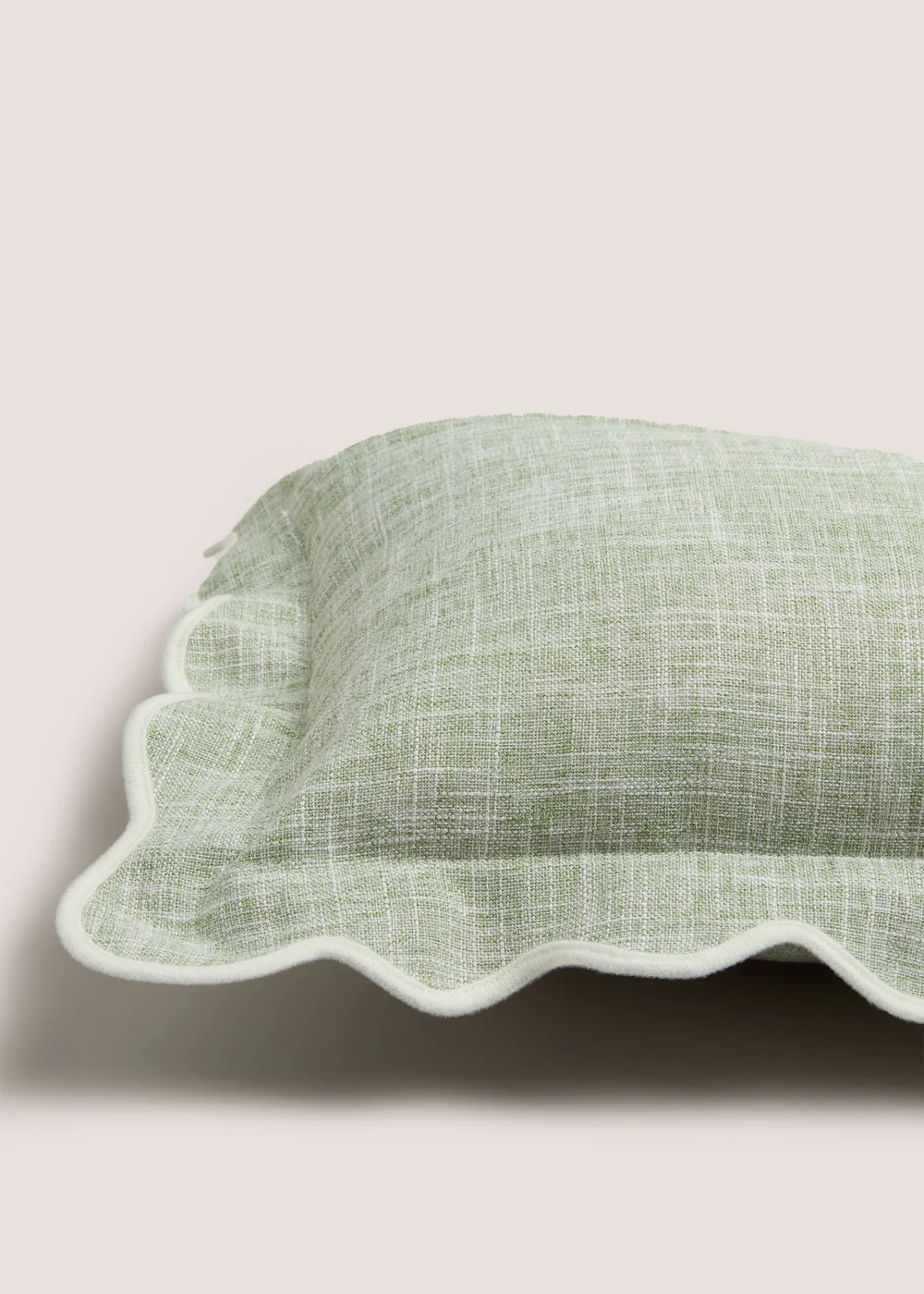 Green Scallop Edge Cushion Image 2