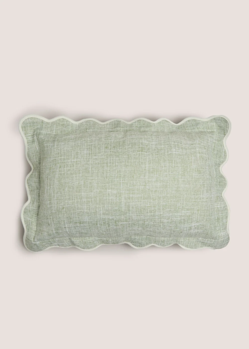 Green Scallop Edge Cushion Image 1