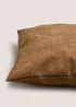 Tan Faux Leather Cushion Image 2