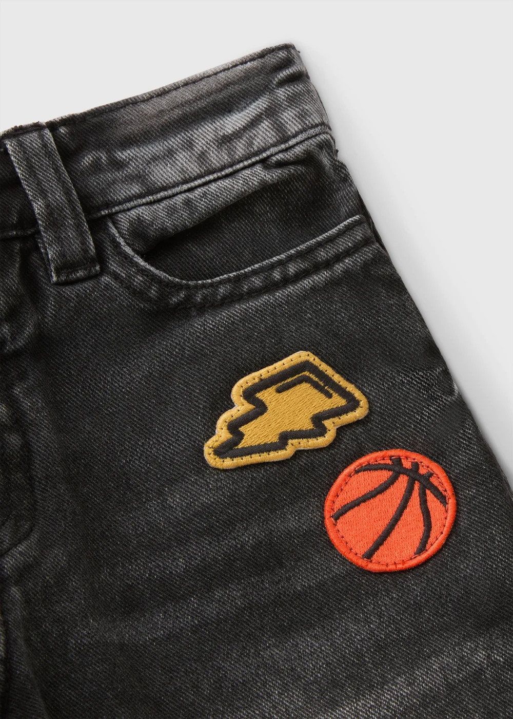 Boys Grey Embroidered Denim Jeans (1-7yrs) - 1 to 1 half years Image 2