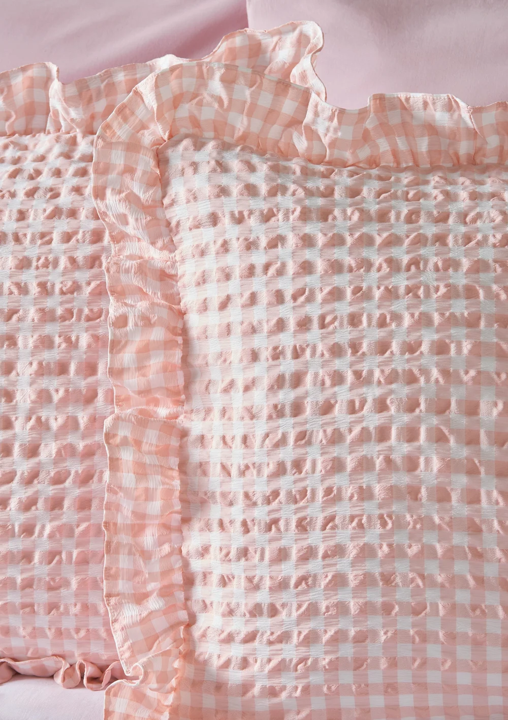 Pink Gingham Duvet Set - Single Image 2