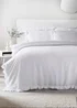 White Frill Textured Duvet Set - Double Image 1
