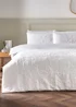 White Flower Quilted Duvet Set - Single Image 1