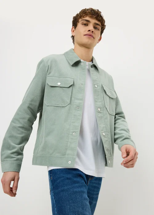 Sage Cord Shacket - S Image 1