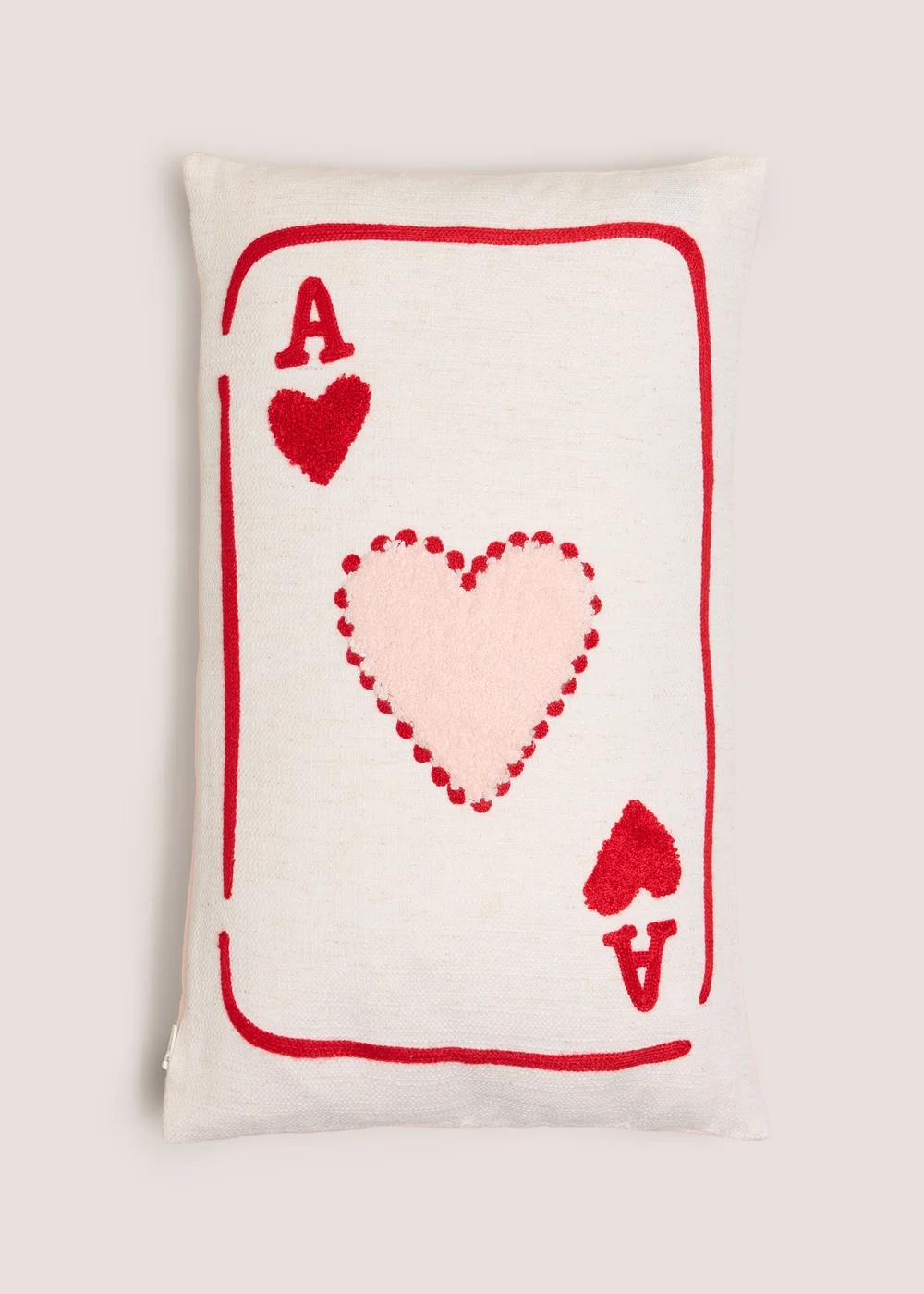 Ace Heart Embroidered Cushion Image 1