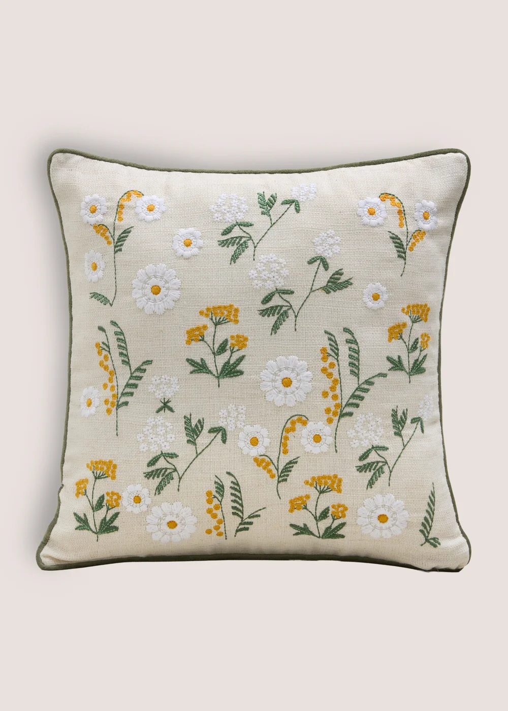 Embroidered Floral Cushion Image 1