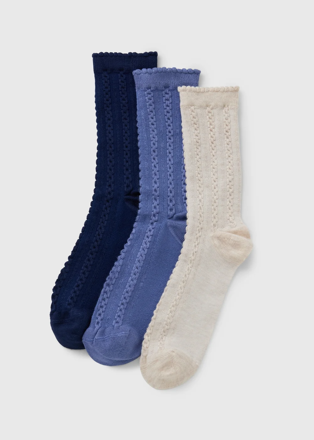3 Pack Multicolour Texture Socks - One Size Image 1