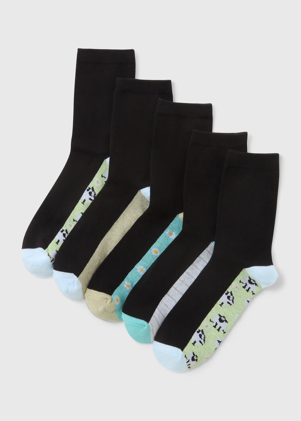 5 Pack Black Sheep Ankle Socks - One Size Image 1