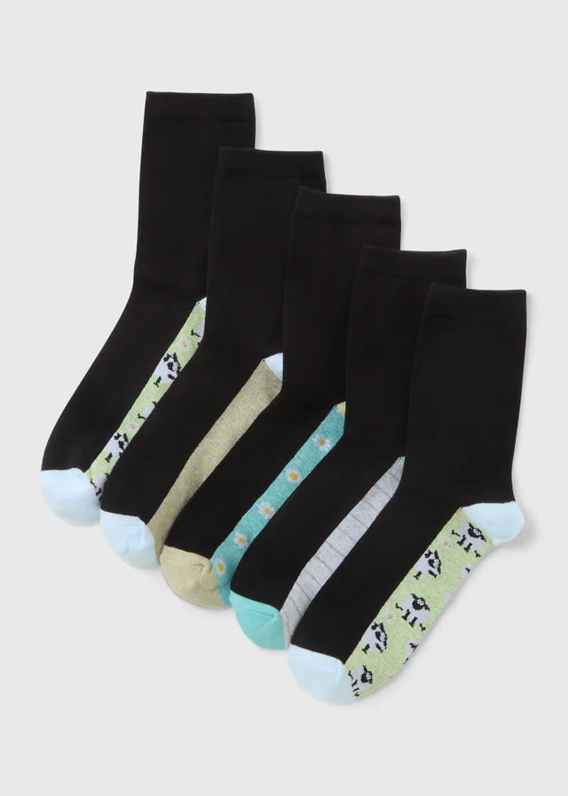 5 Pack Black Sheep Ankle Socks