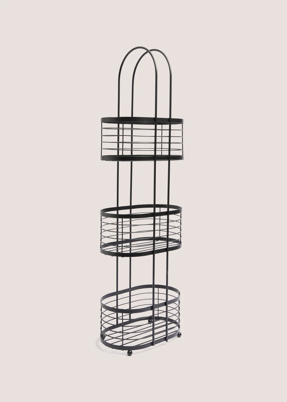 3 Tier Black Metal Oval Caddy Image 1
