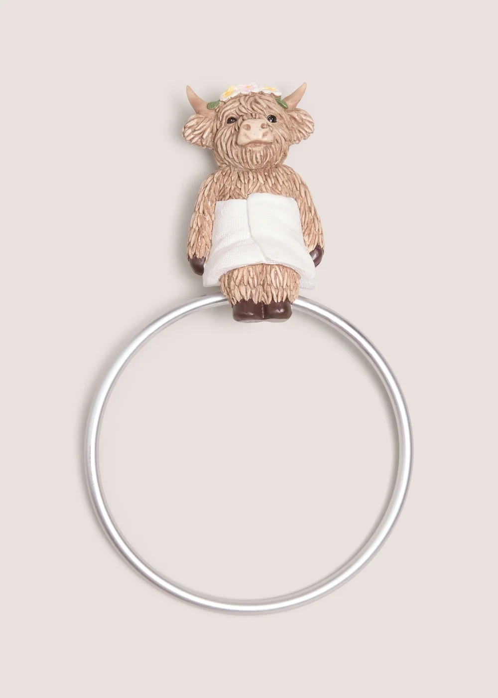 Highland Cow Wall Towel Ring Image 1