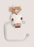 Highland Cow Wall Toilet Roll Holder Image 1