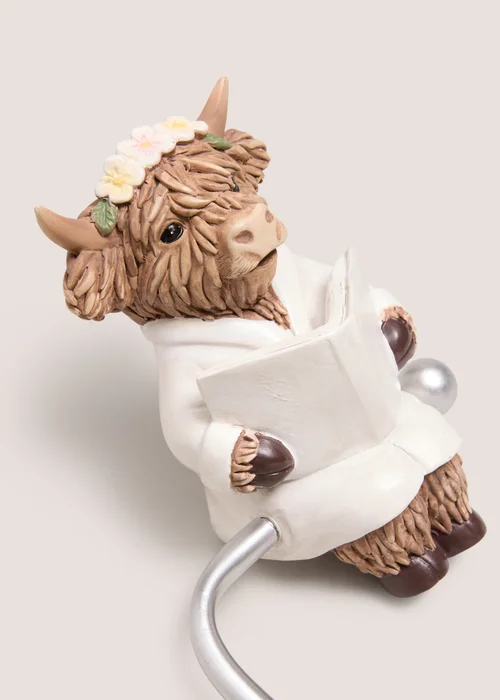 Highland Cow Wall Toilet Roll Holder Image 2