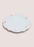 White Spring Scalloped Dinner Plate Image 1