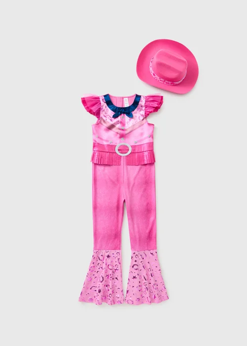Girls Pink Cow Girl Costume (3-11yrs) - Age 3 Years. Image 1