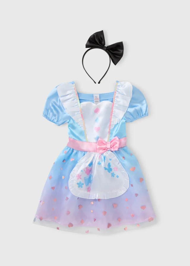Alice In Wonderland Girls Blue Alice Costume (3-11yrs)