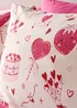 Pink Valentine’s Heart Cake & Strawberry Duvet Set - Double Image 2