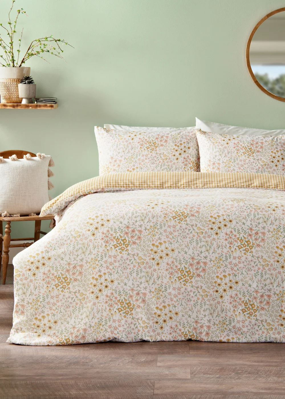Yellow Ditsy Floral Duvet Set - Single Image 1