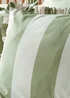 Green Wide Stripe Pleated Duvet Set - Double Image 2