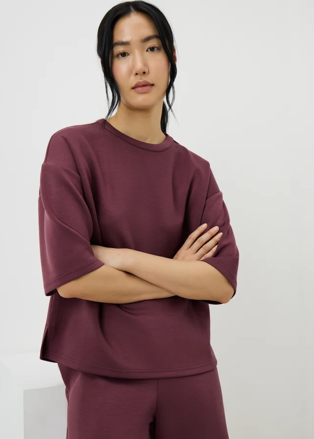 Raspberry Scuba Boxy Co Ord T-Shirt