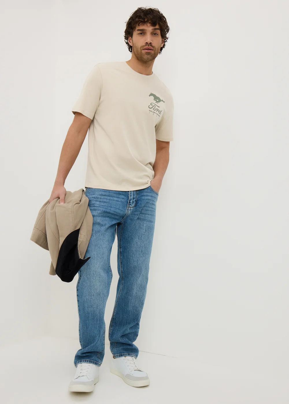 Ford Mustang Khaki Graphic T-Shirt - Small Image 1