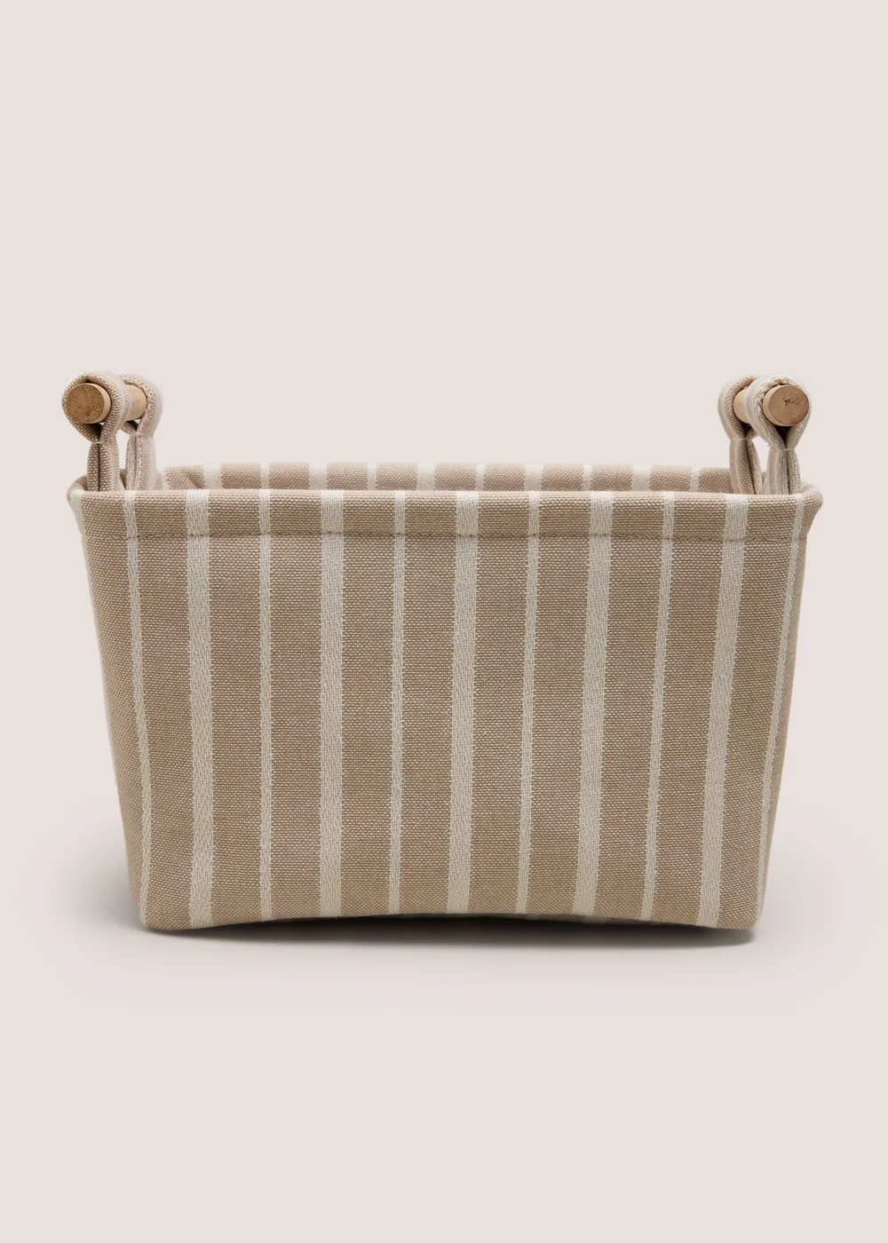 Neutral Stripe Small Storage Basket Image 1