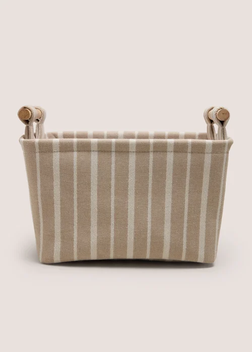 Neutral Stripe Small Storage Basket Image 1