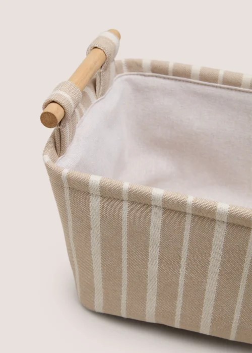 Neutral Stripe Small Storage Basket Image 2
