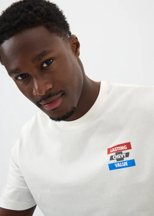 White Chevy Printed T-Shirt - Small Image 3