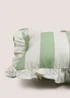 Green Stripe Frill Edge Cushion Image 2
