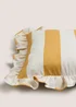 Yellow Bold Stripe Frill Edge Cushion Image 2