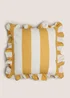 Yellow Bold Stripe Frill Edge Cushion Image 1