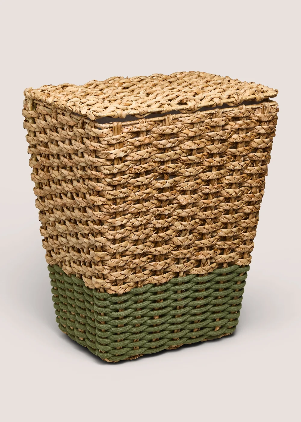 Green Woven Rope Laundry Basket Image 1