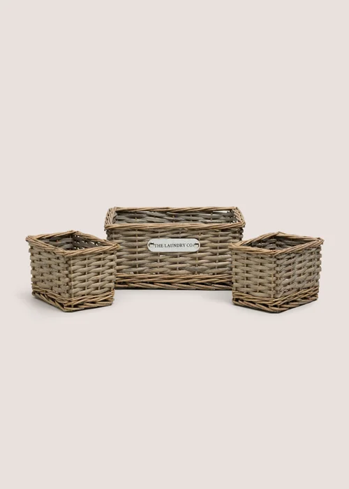 3 Piece Neutral Rope Laundry Baskets Image 2