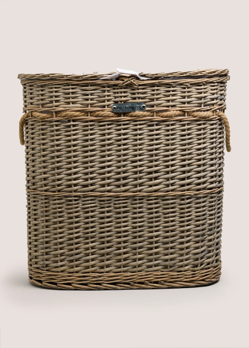 Neutral Double Side Laundry Basket Image 1