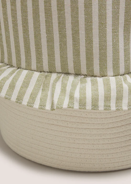 Green Stripe Laundry Basket Image 2