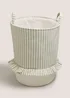 Green Stripe Laundry Basket Image 1