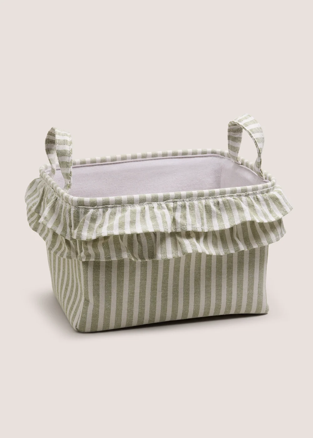 Green Stripe Storage Basket Image 1