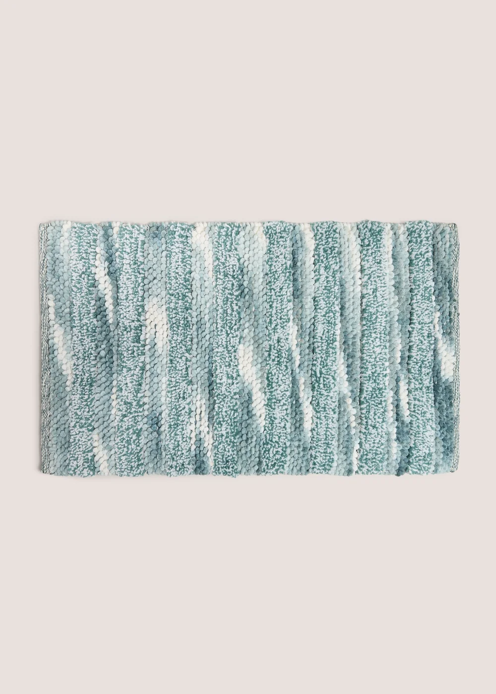 Blue Marl Chenille Bath Mat Image 1