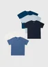5 Pack Boys Blue T-Shirts (7-15yrs) - Age 7 Years Image 1