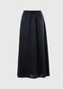 Navy Satin Drawstring Maxi Skirt - Size 8 Image 2