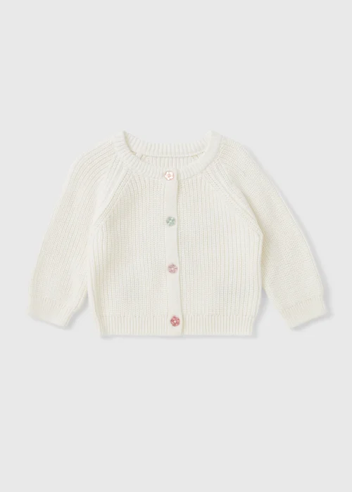 Baby Cream Cord Cardigan (Newborn-23mths) - Up to 1 Month Image 1