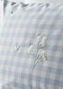 Blue Daisy Embroidered Gingham Duvet Set - Double Image 2