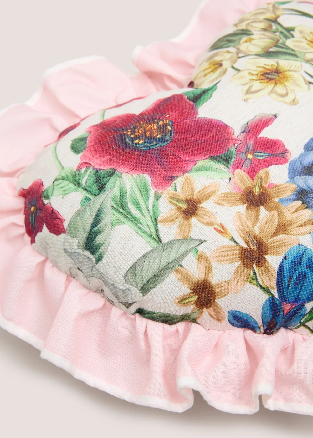 Floral Heart Frill Cushion Image 2