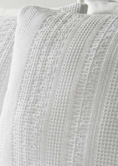 White Waffle Stripe Duvet Set - Double Image 2
