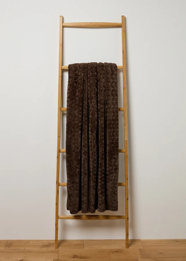 Chocolate Brown Embossed Fleece Throw