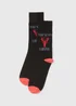 Black 'You're My Lobster' Valentines Socks - Sizes 6 - 8.5 Image 1