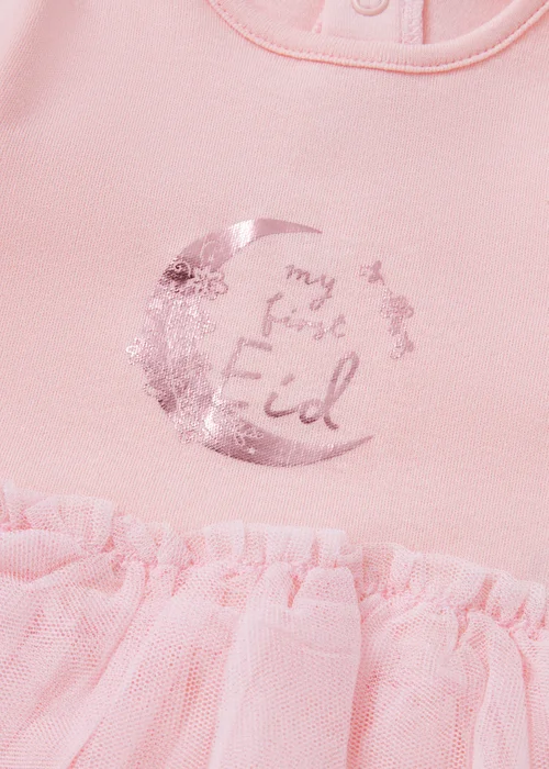 Baby Pink First Eid Tutu Bodysuit (Newborn-12mths) - First Size Image 2