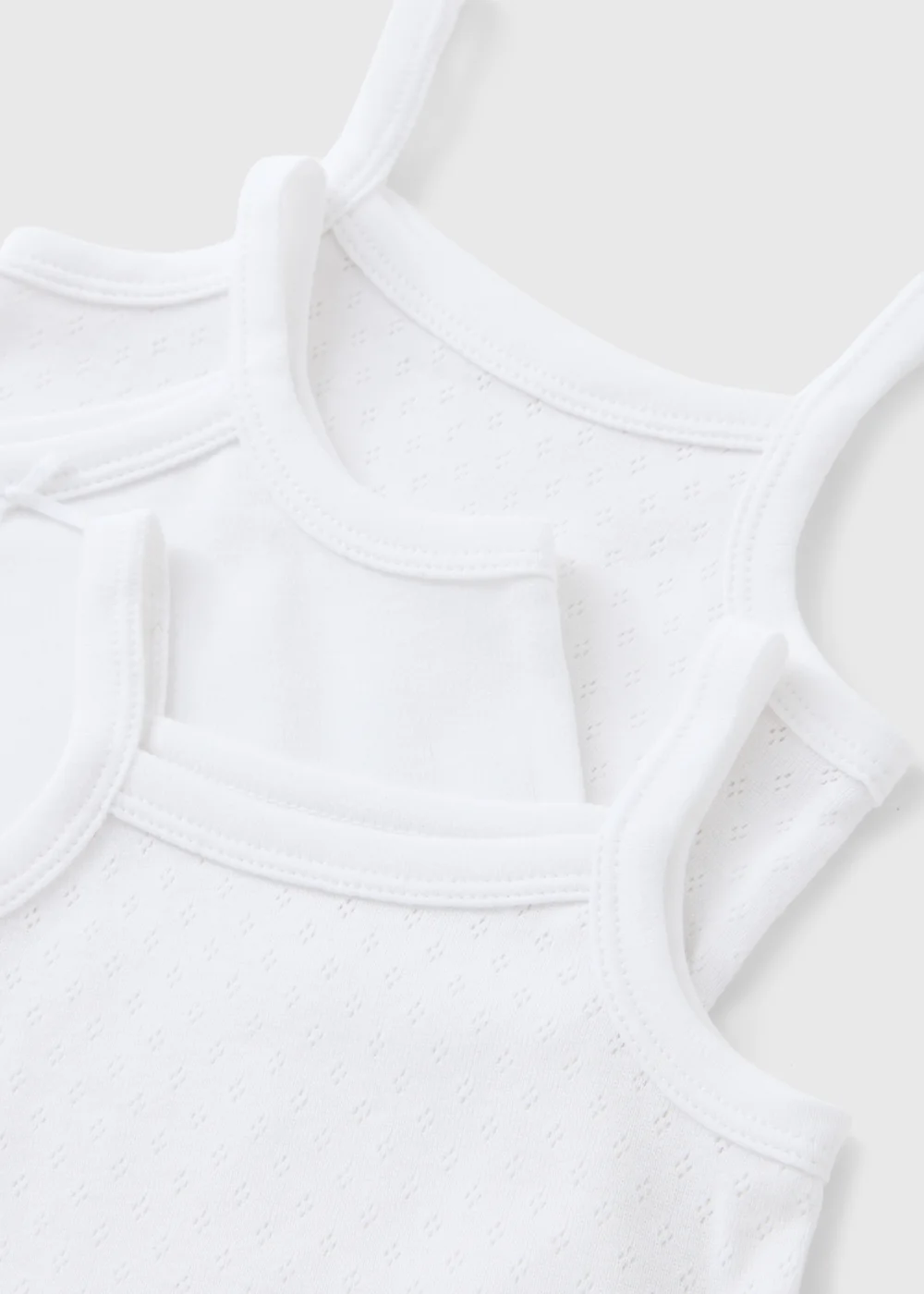 3 Pack Baby White Cami Bodysuits (Newborn-23mths) - Up to 1 Month Image 2